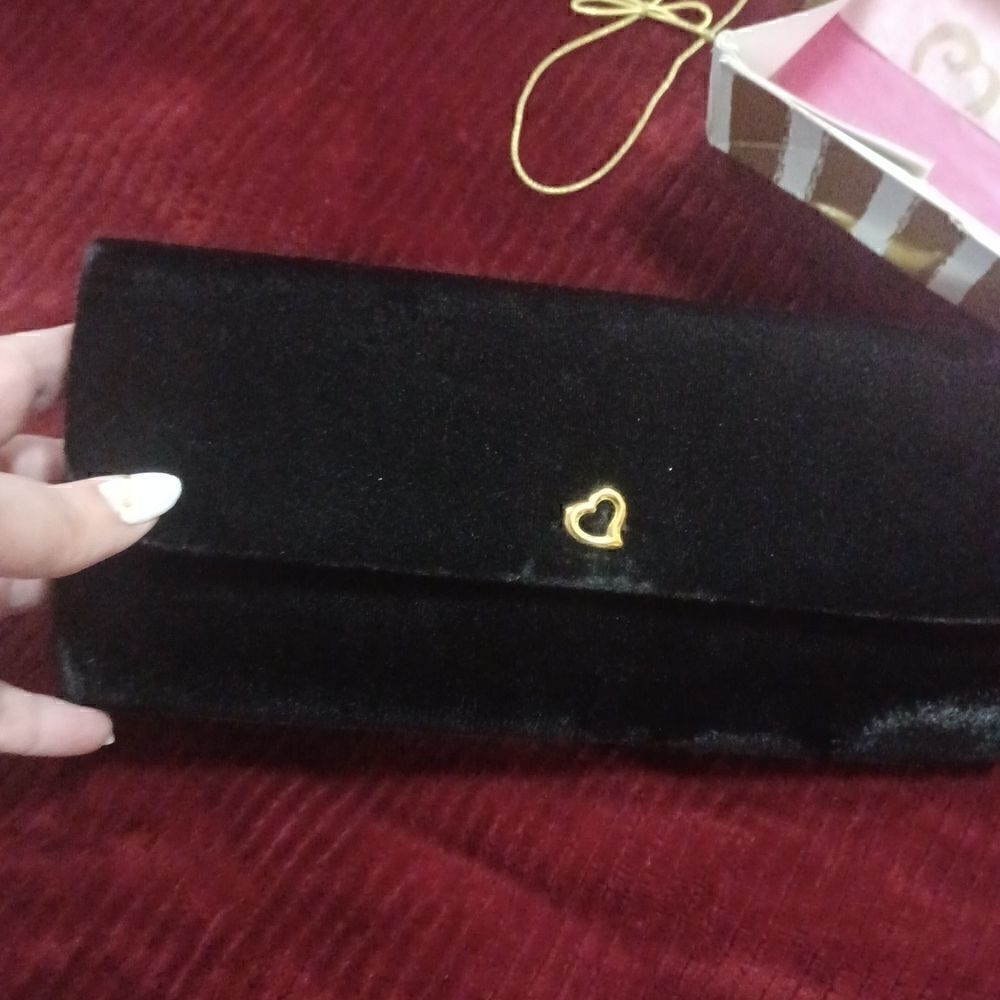 Victoria Secret Black Velvet Clutch - Picture 2 of 5